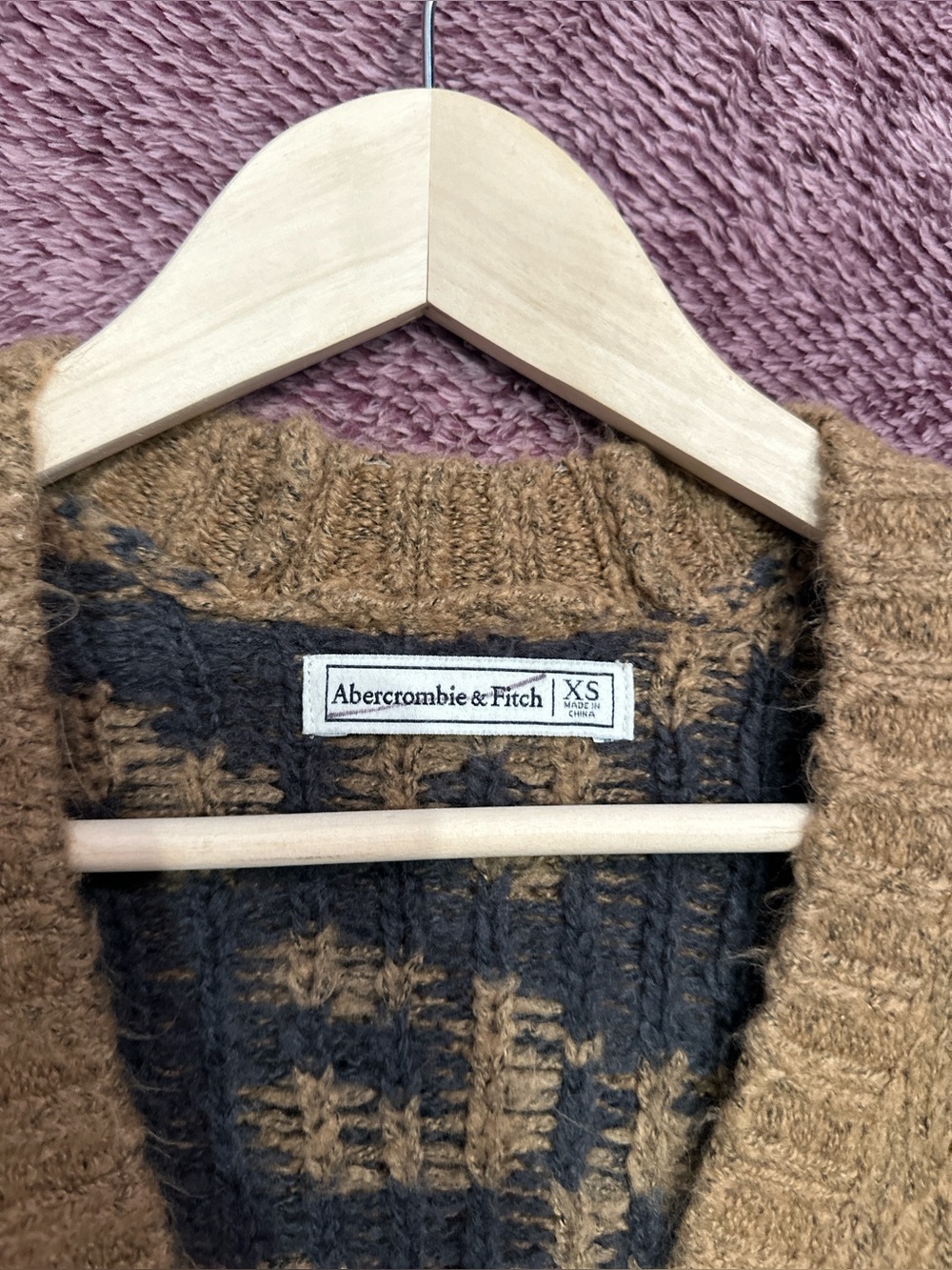 Abercrombie & Fitch Leopard Print Open-Front Women's Cardigan - Camel/Black - Picture 4 of 6